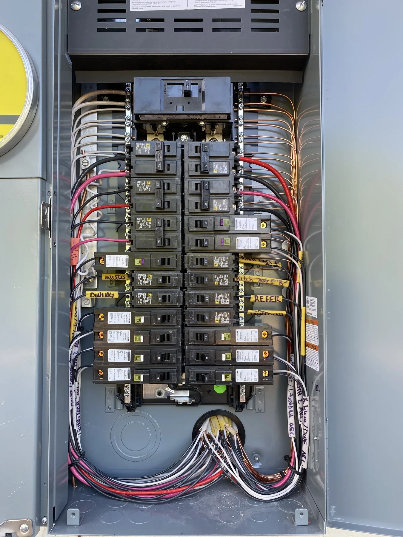 Organized residential electrical panel work completed by DeVita Electric